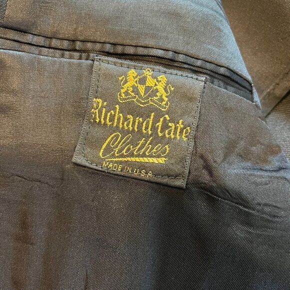 RICHARD CATE MENS VINTAGE SUIT JACKET - BLACK​ - Picture 4 of 12